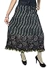 Designer Printed Crinkle Black Cotton Woman's Skirt Lace Work Christmas Gift Idea