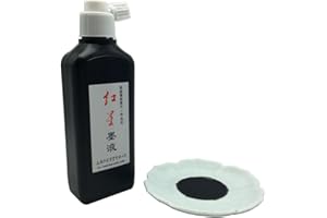 Easyou Redstar Liquid Ink for Professioanl Traditional Calligraphy and Brush Painting Chinese Ink Liquid (Black&1pcs*180ML)