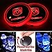Heart Horse LED Cup Holder Lights, Car Logo Coaster with 7 Colors Changing USB Charging Mat, Luminescent Cup Pad Interior Atmosphere Lamp Decoration Light for Dodge Accessories (2 PCS， Waterproof)