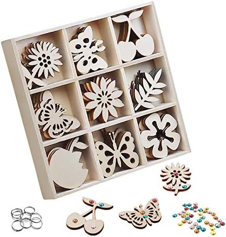 Embellishments for Card Making, Airelon Fruit Theme Wooden Crafts Sets for Kids Blanks Embellishments Sets Laser Cuts Wood Shapes Rustic Decorations