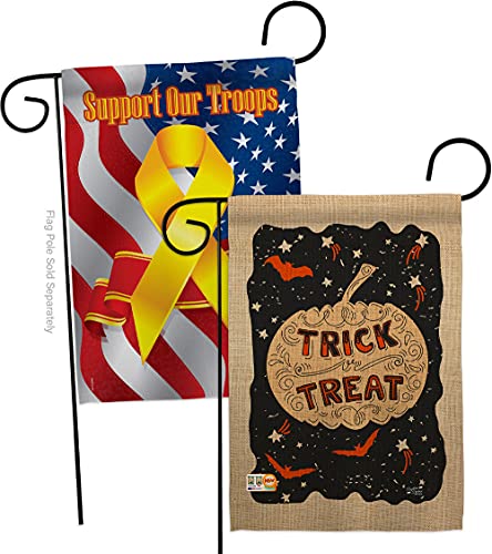 Angeleno Heritage Eerie Trick Or Treat Garden Flag Pack Fall Halloween Witch Sp…