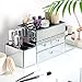 Beautify Large Mirrored Glass Jewelry Box and Cosmetic Makeup Organizer with 3 Drawers and 9 Sections