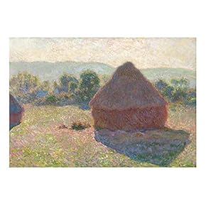 Grainstacks by Claude Monet - French Impressionism - Plein Air Landscape - Peel and Stick Large Wall Mural, Removable Wallpaper, Home Decor - 66x96 inches