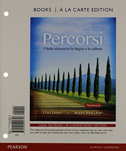 Download Percorsi: L'Ialia attraverso la lingua e la cultura, Books a la Carte Plus MyItalianLab (multi semester access) with eText -- Access Card Package (3rd Edition)