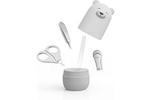 FACEWEGEN Baby Nail Clippers Set, Baby Nail Kit with Cute Case, Infant Manicure and Pedicure Health Grooming Care Can for Newborn, Kids and New Parents As Shower Gifts (Polar Bear)