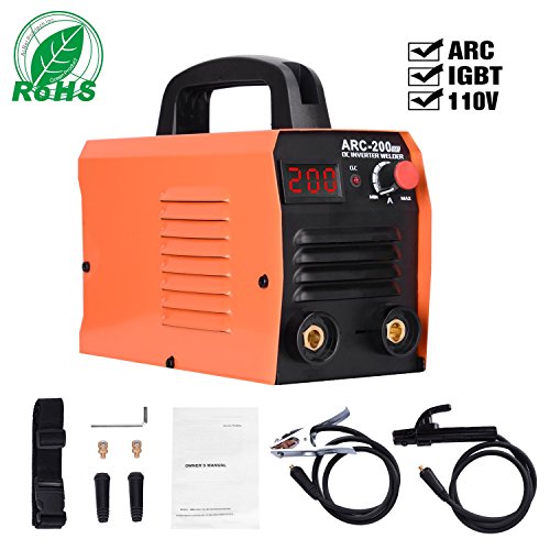 ARC Welding Machine, 110V, 200Amp Power, IGBT AC DC Beginner Welder With LED Digital Display Use Welding Rod Equipment Tools Accessories â€¦