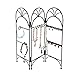 Modern Black Metal 3 Panel Trellis Folding Jewelry Hanger Organizer for Bracelet, Earrings, Necklace