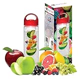 Infusion Water Bottle - by Viva Fresh, Premium 24oz, BPA Free, Colored Fruit Infuser Water Bottles. Create Your Own Naturally Flavored Fruit Infused Water, Juice, Iced Tea, Lemonade & Sparkling Beverages. Designed for Active Sports Men and Women for Workouts, Dieting, Weight loss, Detox, Hiking, Camping, Dinning, Exercise and Fitness. Get a Free Bonus Recipe eBOOK on Every Order.