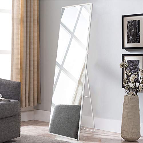 XKZG Full Length Mirror Full Body Mirror with Standing Metal Frame WallMounted Mirror Side