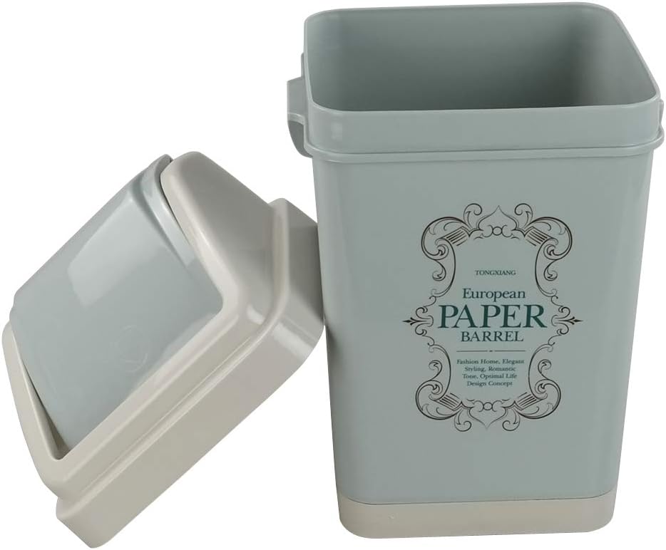 Cubo de Basura Papelera Pequeña Azul Eudokky Papelera de Plástico con