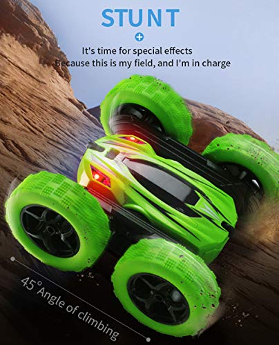 Insaneness Xmas Gift Toys Kids 360Â° Rotate Stunt Car Model RC 4WD High Speed Remote Control Off-Road Toy (Green)
