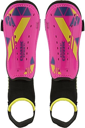 Classic SportSoccer Shin Guards Pink Yellow X-Small