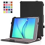 MoKo Samsung Galaxy Tab A 8.0 Case - Slim-Fit Multi-angle Folio Cover Case for Galaxy Tab A 8.0 inch Tablet SM-T350, With Auto Wake / Sleep and Stylus Pen Loop , BLACK