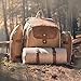 VonShef Premium Picnic Backpack for 4 Person Outdoor Camping Rucksack with Dining Set, Cutlery Set, Removable Insulated Cooler Bag and Large Waterproof Picnic Blanket Khaki Canvas