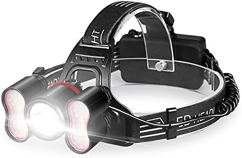 18650 Rechargeable 6 Working Modes Headlamp, Super Bright LED Headlamp 5000 Lumens Waterproof Headlight head torch with Batteries for Reading Hiking Camping Hunting Fishing Running(by STCT)
