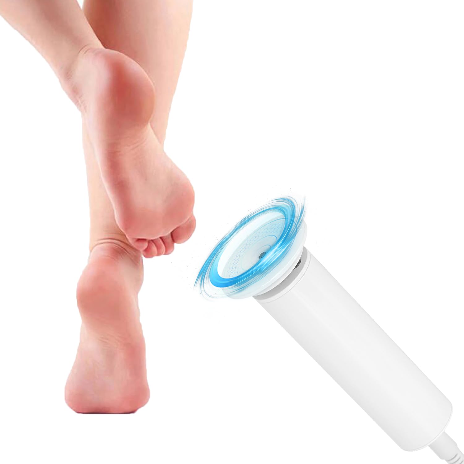 Electric Foot File Hard Skin Remover,2 in 1 Electronic Pedicure Foot Callus Remover and Crystal Hair Eraser for Feet Dead Skin,Cracked Heels,Hair Removal,2pcs Reusable Pads (USB Plug)