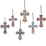Southwestern Cross Christmas Ornaments - Set of 6