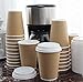 Yes!Fresh Disposable Paper Hot Coffee Cups with Lids for Office Parties Home Travel Corrugated Sleeve Hot Drink Cups(Brown 12 oz 50 count)
