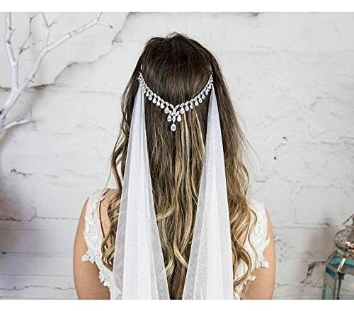 Amazon Com Bridal Head Chain Headpiece Zirconia Crystal Headband