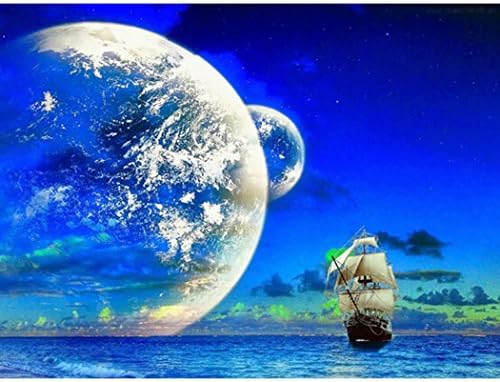 Wotion 15.75"x11.81" Fantasy Sea Full Drill All Square DIY 5D Diamond Painting Kit with Carton Package for Adults Rhinestone Embroidery Cross Stitch set Arts Craft Gift