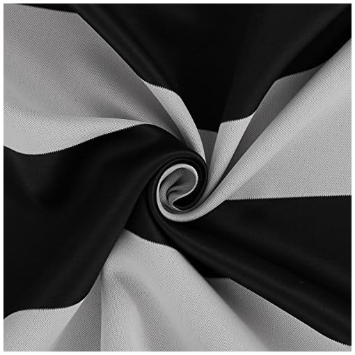 Deconovo Striped Blackout Curtains Rod Pocket Black And Greyish