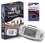 Neron Gold Walking 3D Pedometer: Best Walking Pedometer For Accurate Activity Fitness Tracking/ Reliable 7-Day Memory For Step, Distance & Calorie Count/ Reach Your Fitness Goals/ Great Gifting Idea