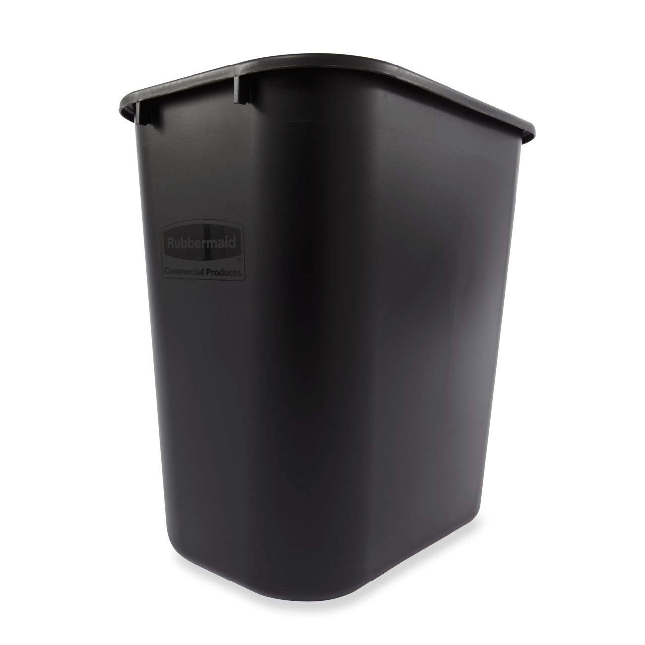 Rubbermaid Commercial Products Plastic Resin Wastebasket Trash Can for Bedroom Bathroom, Office, 7 Gallon/28 Quart, Black (Pack of 4): Industrial & Scientific