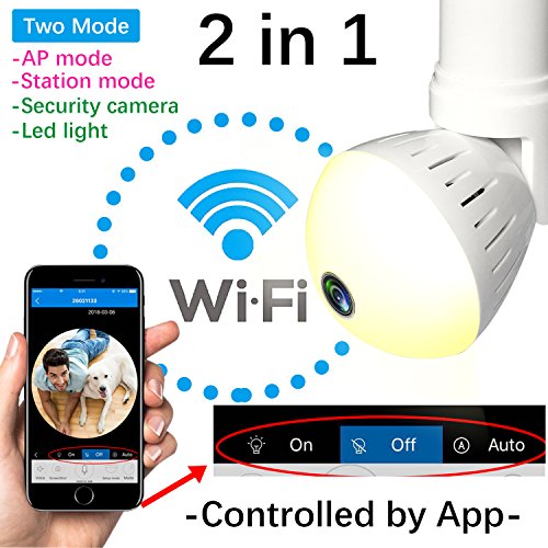 Wireless IP Camera LED Bulb Camera Hidden Camera 360 Degree Panoramic 1080P HD Fisheye for IOS Android APP Remote Home Security System Support for Indoor House Baby Room Pet Fathers Day - Thumbnail 2