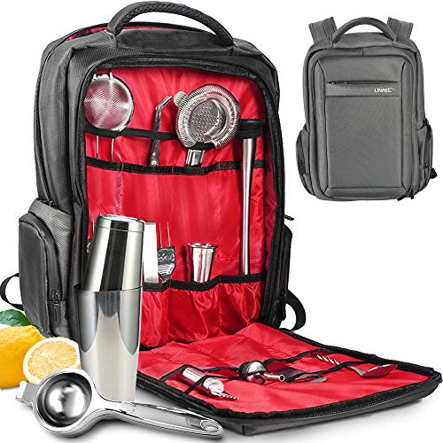 Barkeeper-Reise-Set, professionell, wasserdicht, 27-teilig, Cocktail-Shaker-Set mit wasserdichter Barkeeper-Tasche…