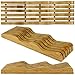 Organic Bamboo Knife Block Organizer, Heim Concept In- Drawer Premium Bamboo Wood Knife Storage Block - Holds Up To 16 Knives