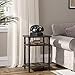 VASAGLE End Table, 3-Tier Telephone Table with Colorful Storage Shelf, Solid Wood Legs, No Tools Required, Sofa Side Table for Living Room, Hallway, Country Brown ULET21GL