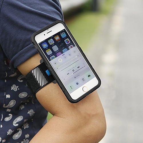 Amabin Sports Armband for iPhone 8/7/6/6S Plus, iPhone X/iPhone 10, Samsung Galaxy Note 8, S8 Plus, S7/S6 Edge, Adjustable with Quick Mount, Great for Running, Hiking, Biking, Walking (Black)