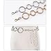 CLARA Womens Polished Metal Chain Belt O-Ring Waist Band Decorated Waist Belt for Loose Dress Sweater Blouse Shirt Silver, A-silver, One Size