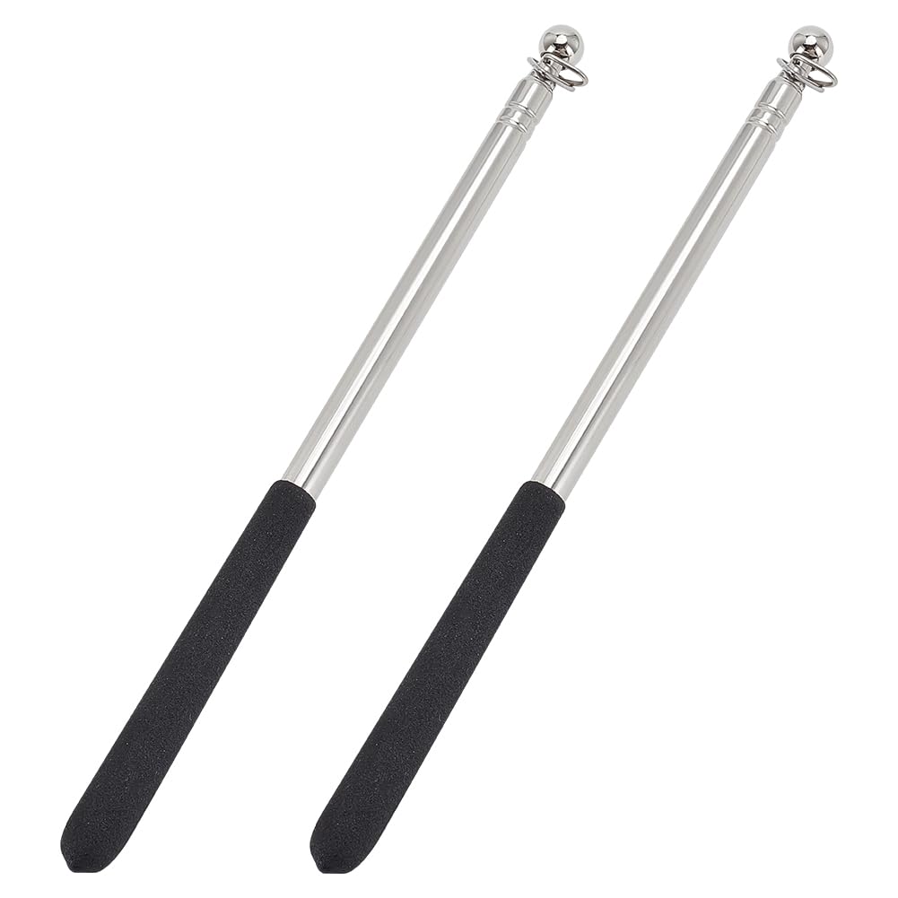 AHANDMAKER 2Pcs 3.3ft Tour Guide Flag Pole, Telescopic Handheld Flagpoles with Clips Teaching Pointer Stick Telescoping Banner Flag Pole Pointer for Tour Guide Teaching Horse Training Totem Pole