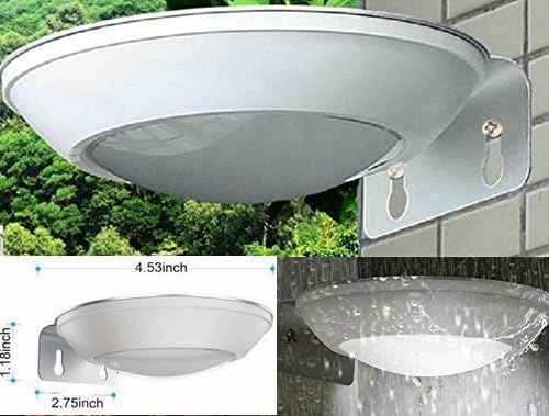 Solar Powered Motion Sensor Garden Lights, 16 Bright LED Outdoor Security Wall Lighting Size 4.52''x2.75"x1.18'' (Weatherproof, no batteries required)