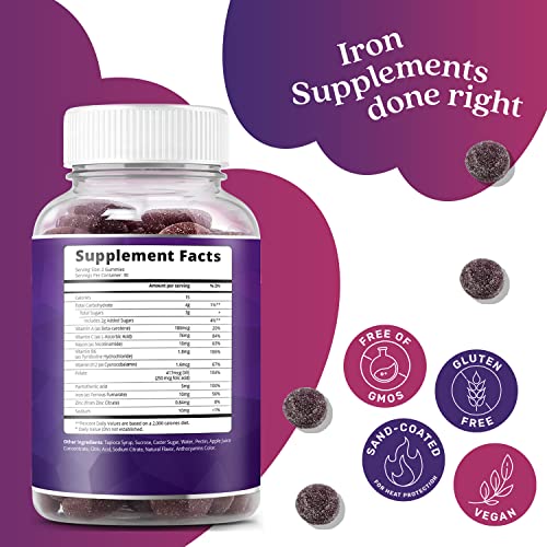 BeLive Iron Gummies Multivitamin Iron Supplement with Vitamin C, A, B