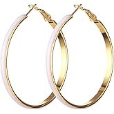 Bohemian Multicolor Enamel Round Dangle Drop Earrings 5cm Circle Hoop Exaggerate Lightweight Geometric Statement Cool Boho Brincos Jewelry for Women