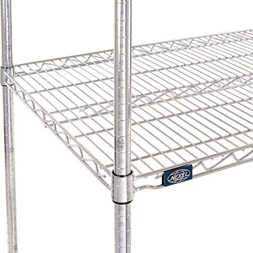 Nexel Adjustable Wire Shelving Unit, 4 Tier, Commercial Dry Storage
