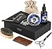 Beard Kit & luxury Beard Grooming Kit For Man 6 Pcs -Unscented Beard Oil Leave-in Conditioner,Beard Balm, Beard Comb,Beard Brush,Beard Scissors,Beard Shaping templat,Beard Growth & Shaping Gift set