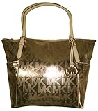 Michael Kors Jet Set East West Mirror Metallic Tote in Pale Gold