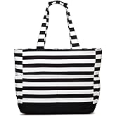 VASCHY Beach Bag for Women, Large Waterproof Sandproof Fold-able Packable Pool Tote Bag w Zipper/Pockets