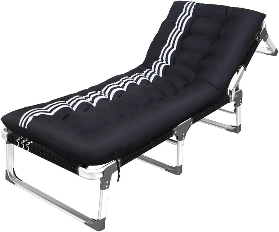 Axdwfd Zero Gravity Chair, Folding Camping Bed, Foldable Outdoor Portable Military Bed for Indoor and Outdoor Users, Travel, Base Camp, Hiking, Climbing, Up To 440 Lbs (Color : Plus cotton pad)