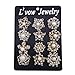 L'VOW 12px Pearl Brooches Mixed Designs Silver or Gold Colors Brooch Pins Wedding Corsage Bride Bouquet Kit (X- Gold)