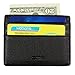 OMT Slim Leather Front Pocket Credit Card Holder Sleeve Case Wallet with ID Window (Black)