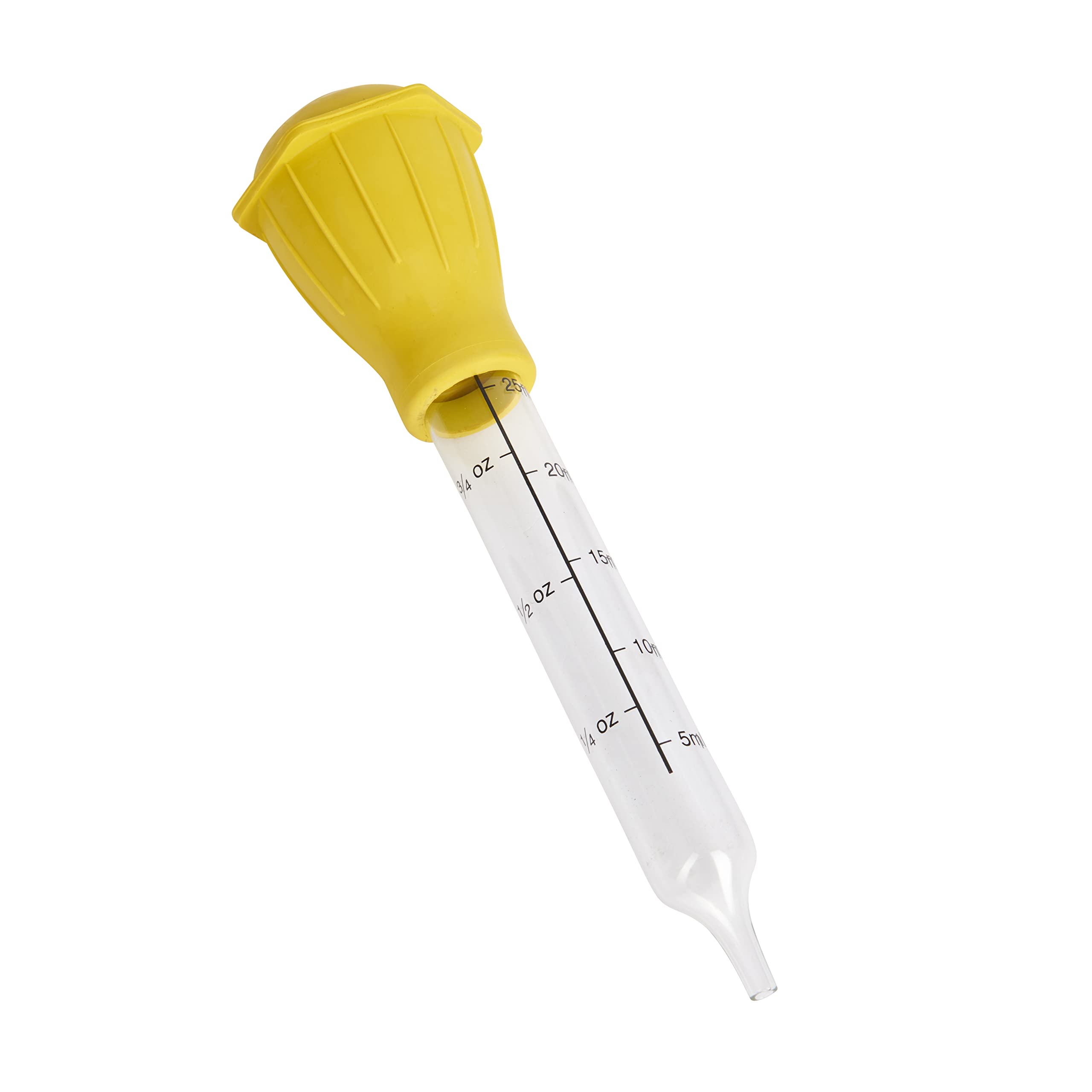 KitchenCraft Traditional Baster, Glass/Rubber, 3 cm, Yellow & Clear