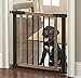 NMN Designs Logan Dog Gate - Indoor Pet Barrier and Wooden Dog Gate with Walk Through Swinging Door - Pressure Mounted for Walls and Stairs - Puppy Gates for The House - Expandable 29.5