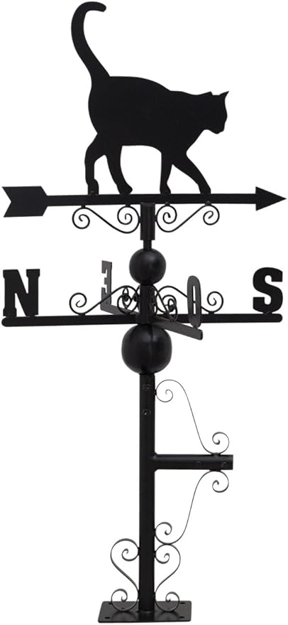 Girouette En Fer Forge Motif Chat Avec Frise Amazon Fr Cuisine Maison