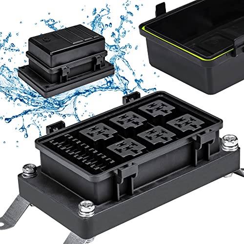 12V Auto Waterproof Fuse Relay Box Block Kit [6