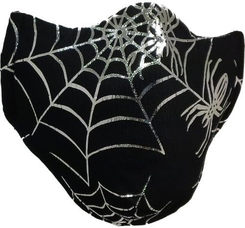M11 Black Mesh Silver Foil Spiders Cold/Flu Mask - Child (Available in Child and Adult)
