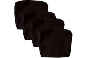 Cinnamonee Patio Cushion Covers, Waterproof Outdoor Cushion Covers Replacement, Patio Cushion Seat Slicovers for Sectional Sofa, Wicker Chair(24x22x4, 4 Pack, Black)